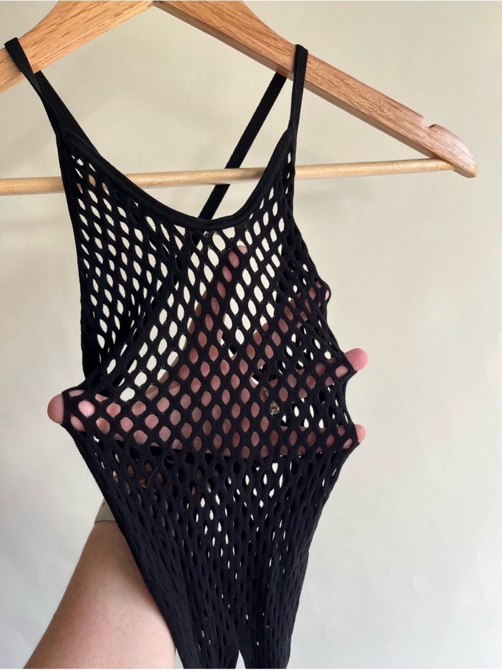 Unbranded Fishnet Bodysuit One Size Black Lingerie Footless EUC Like Nu
